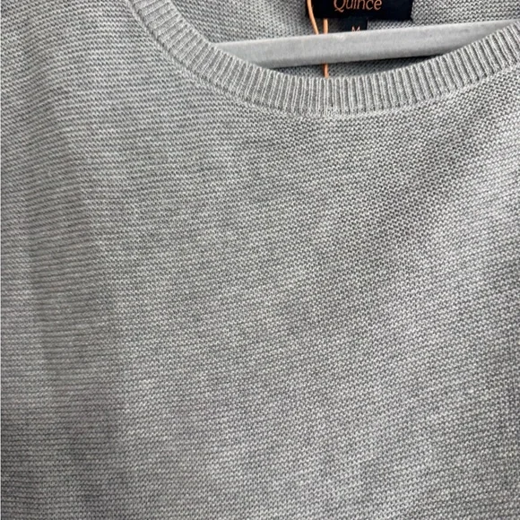 Quince Womens cotton cashmere link Short-Sleeve Sweater in Light Gray Brand New - Picture 5 of 5